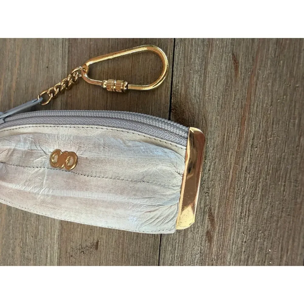 Vintage Genuine Eel Skin Lipstick Case & Coin Pouch Set Made in Korea